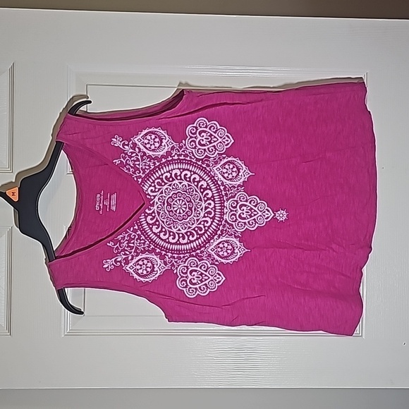 Chico's Medallion V-neck Tank Pink Size M US 8 Chicos 2 - Picture 1 of 5